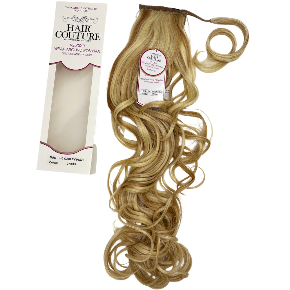 Hair Couture-OAKLEY SYNTHETIC HAIR WRAP AROUND PONYTAIL(col- 1/1B, 1B/2, 2/4, 5/6, 4/5/27, 613)