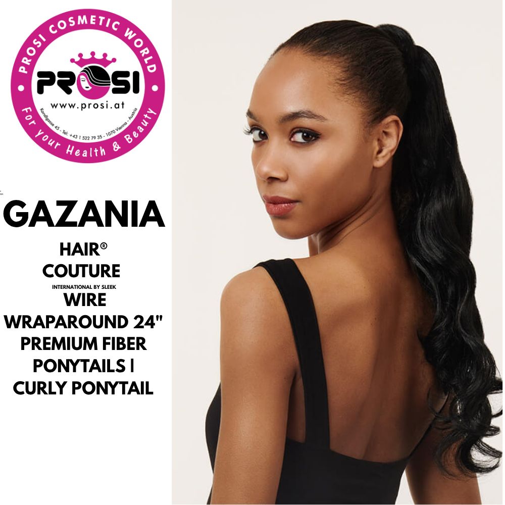 Hair couture-Gazania (Curly style Wire Wrap 24" Synthetic Ponytail Premium Tongable Fibre)-1B,2,4,5/6