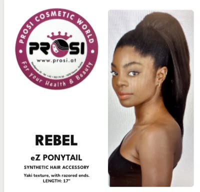 REBEL eZ PONYTAIL  SYNTHETIC HAIR ACCESSORY-colors 1,1b,2,4