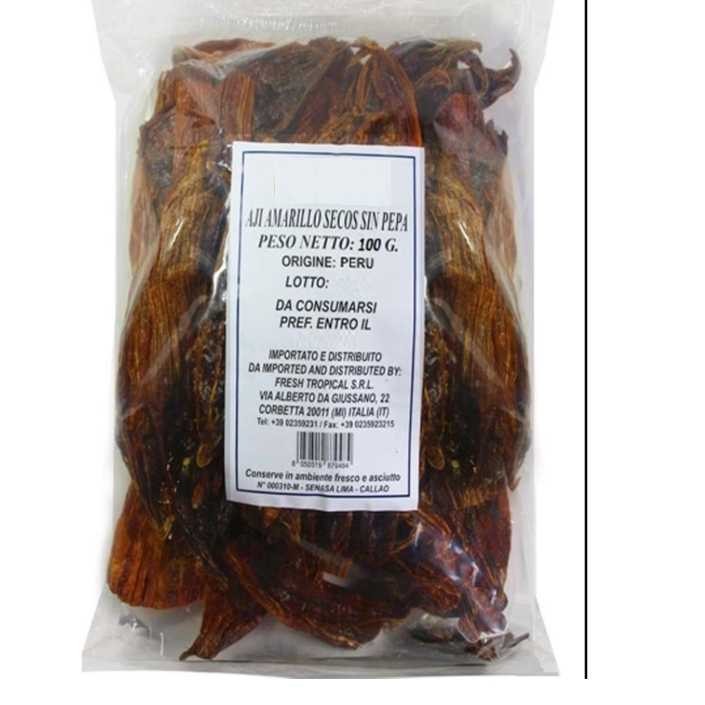 Aji amarillo seco sin pepa 100g